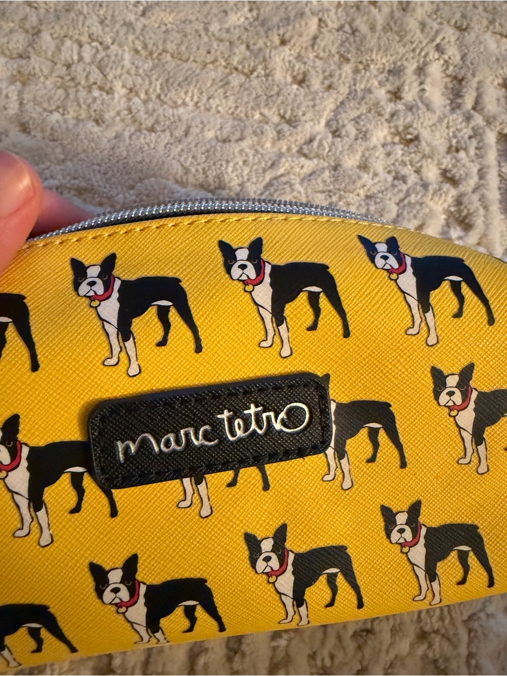 Marc Tetro yellow Boston Terrier pouch - Picture 4 of 6